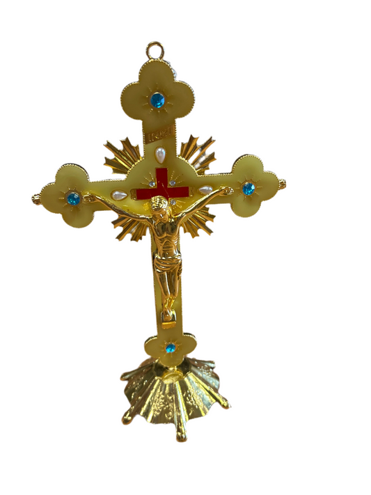 Crusifijo De Metal Mediano El Santisimo Para Boveda