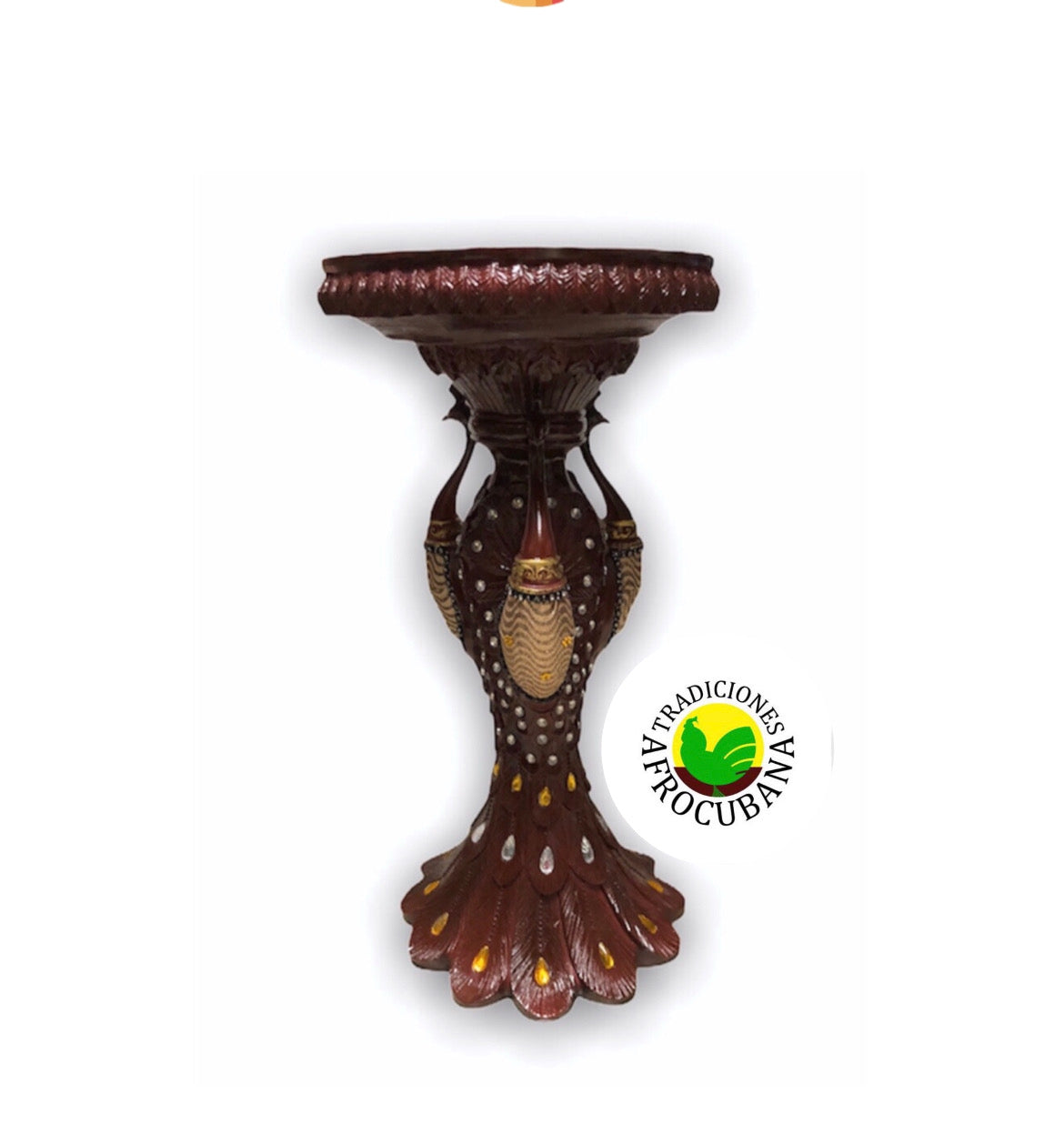 Pedestal De Eleggua De Columna Y De Pavo Real