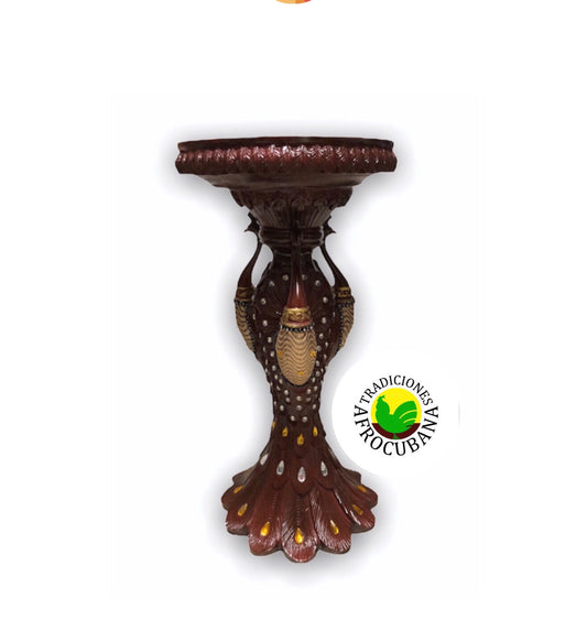 Pedestal De Eleggua De Columna Y De Pavo Real